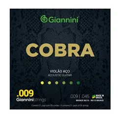 Encordoamento para Violão Aço Giannini Cobra (.009-.045) GEEWAK Bronze 85/15