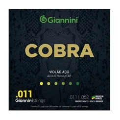 Encordoamento para Violão Aço Giannini Cobra (.011-.052) GEEFLK Bronze 85/15