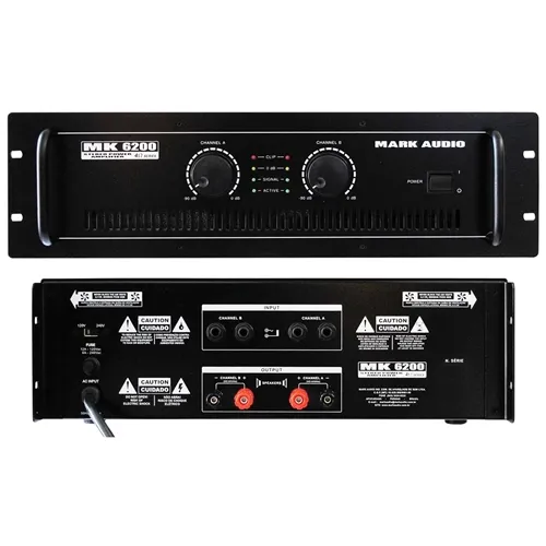 Amplificador de Potência Mark Audio MK6200 1200W RMS