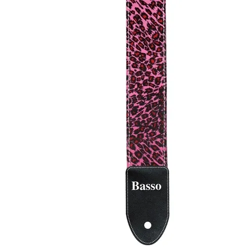 Correia para Violão/ Guitarra/ Baixo Basso SF-90 Oncinha Rosa