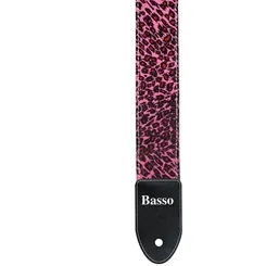 Correia para Violão/ Guitarra/ Baixo Basso SF-90 Oncinha Rosa