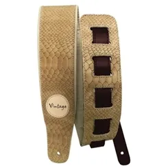 Correia para Violão/ Guitarra/ Baixo Basso VT SL 22 Croco Bege M.Coll