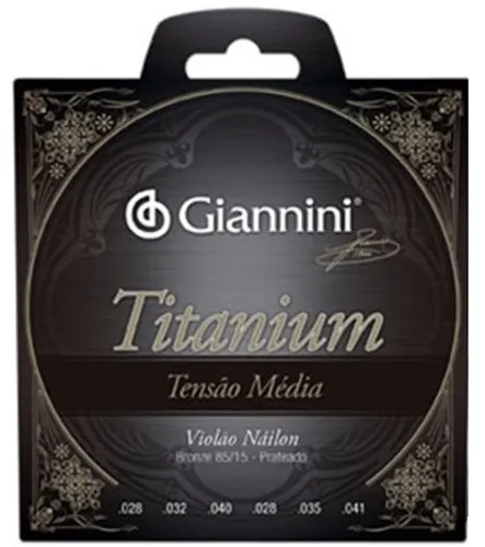 Encordoamento para Violão Nylon Giannini Titanium Tensão Média GENWTM