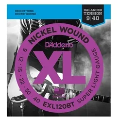 Encordoamento para Guitarra D'Addario EXL120BT Balanced Tension (.009-.040)