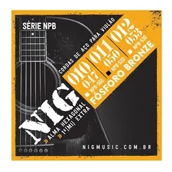 Encordoamento para Violão Aço NIG NPB-520 Fósforo Bronze (.011-.050)