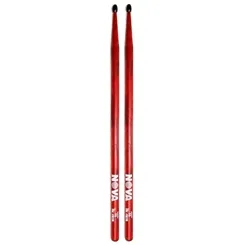 Baqueta para Bateria Nova by Vic Firth 5A Vermelha Ponta Nylon (Par)