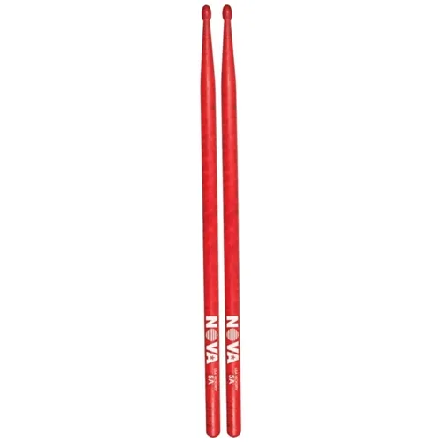 Baqueta para Bateria Nova by Vic Firth 5A Vermelha Ponta Madeira (Par)