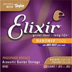 Encordoamento para Violão Aço Elixir (.013-.053) HD Light Phosphor Bronze 16182