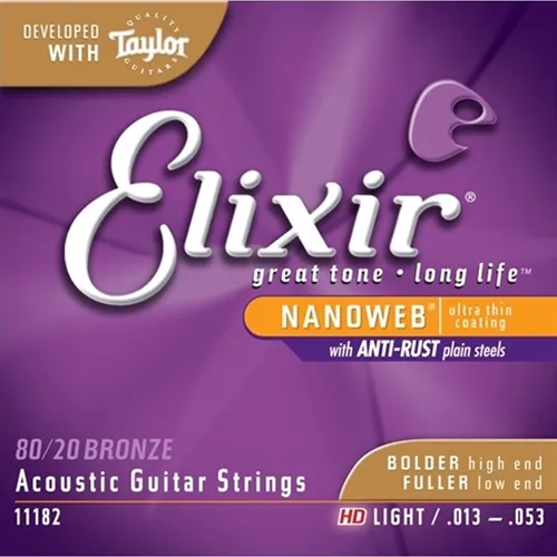 Encordoamento para Violão Aço Elixir (.013-.053) HD Light 80/20 11182