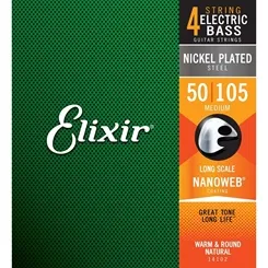 Encordoamento para Contra-Baixo 4 Cordas Elixir (.050-.105) Heavy Long Scale 14102