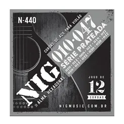Encordoamento para Violão 12 Cordas NIG N-440 (.010-.047)