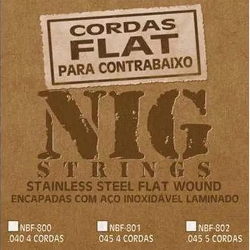Encordoamento para Contra-Baixo 4 Cordas Fretless NIG NBF-800 (.040-.095)
