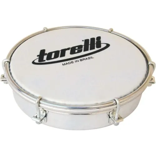 Tamborim 6" Torelli TT-414 Aço Cromado 6 Afinações Pele Leitosa