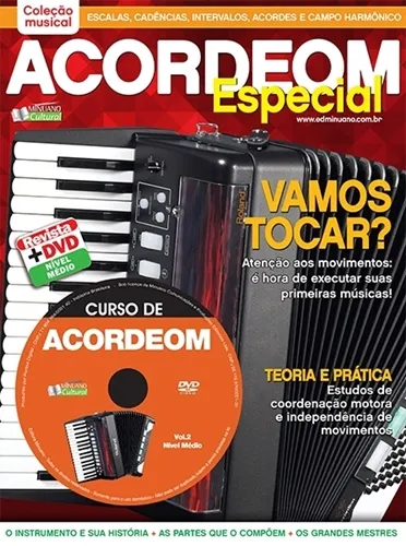 Método para Acordeon Acordeon Especial Volume 2 Nível Médio com DVD