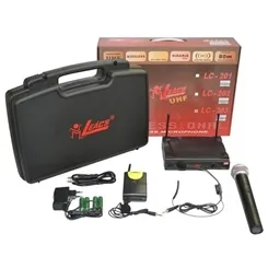 Microfone sem Fio (1 Mão/1 Cabeça/1 Lapela) Leacs LC-203 UHF
