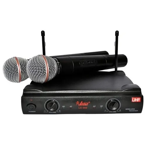 Microfone sem Fio (2 Mão) Leacs LC-202 UHF