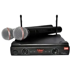Microfone sem Fio (2 Mão) Leacs LC-202 UHF