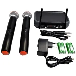 Microfone sem Fio (2 Mão) Leacs LC-102 VHF
