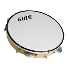 Pandeiro 10" Gope 631PE Iniciante Madeira Encerada Pele Nylon
