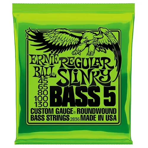 Encordoamento para Contra-Baixo 5 Cordas Ernie Ball Regular Slinky (.045-.130) 2836