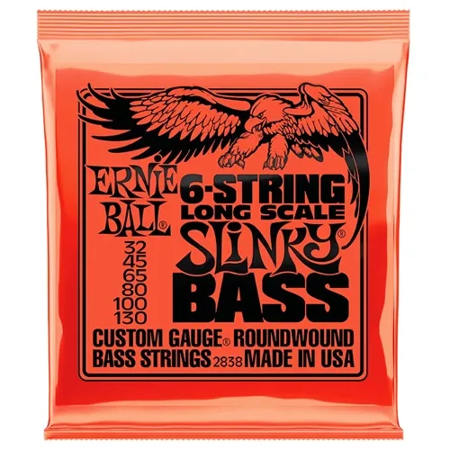 Encordoamento para Contra-Baixo 6 Cordas Ernie Ball Bass Slinky (.032-.130) 2838