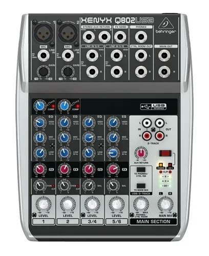 Mesa de Som 8 Canais Behringer Xenyx Q802USB 110V