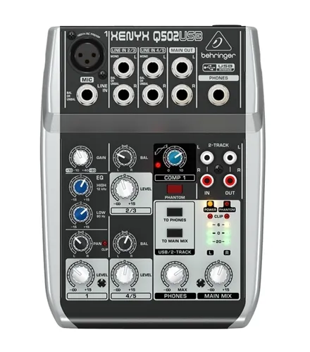 Mesa de Som 5 Canais Behringer Xenyx Q502USB 110V