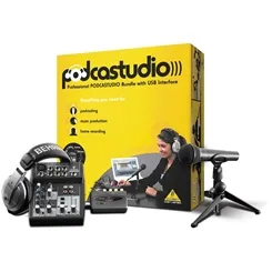 Kit Studio Behringer Podcastudio USB Gravação
